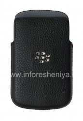 原来如此口袋真皮包包袋为BlackBerry Q10 / 9983, 黑（黑）