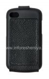 Photo 2 — উল্লম্ব উদ্বোধনী কভার চামড়া সঙ্গে মূল চামড়া কেস BlackBerry Q10 জন্য শেল ফ্লিপ, ব্ল্যাক (কালো)