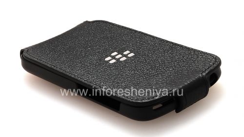 Photogallery for The original leather case with vertical opening cover Leather Flip Shell for BlackBerry Q10, Black product