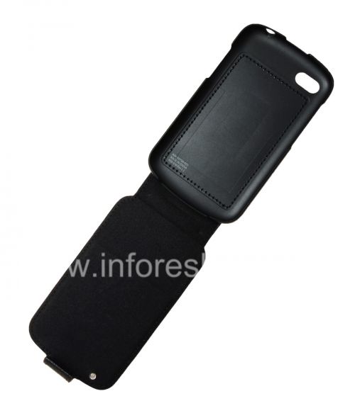 Photogallery for The original leather case with vertical opening cover Leather Flip Shell for BlackBerry Q10, Black product