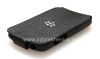 Photo 9 — El caso de cuero original con apertura vertical cubierta del tirón del cuero Shell para BlackBerry Q10, Negro (Negro)