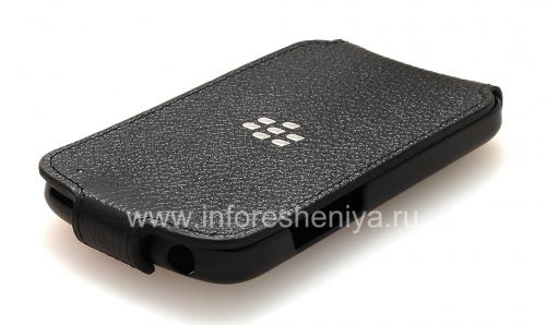 Photogallery for The original leather case with vertical opening cover Leather Flip Shell for BlackBerry Q10, Black product