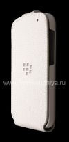 Photo 3 — Kasus kulit asli dengan pembukaan vertikal penutup Kulit Balik Shell untuk BlackBerry Q10, Putih (white)