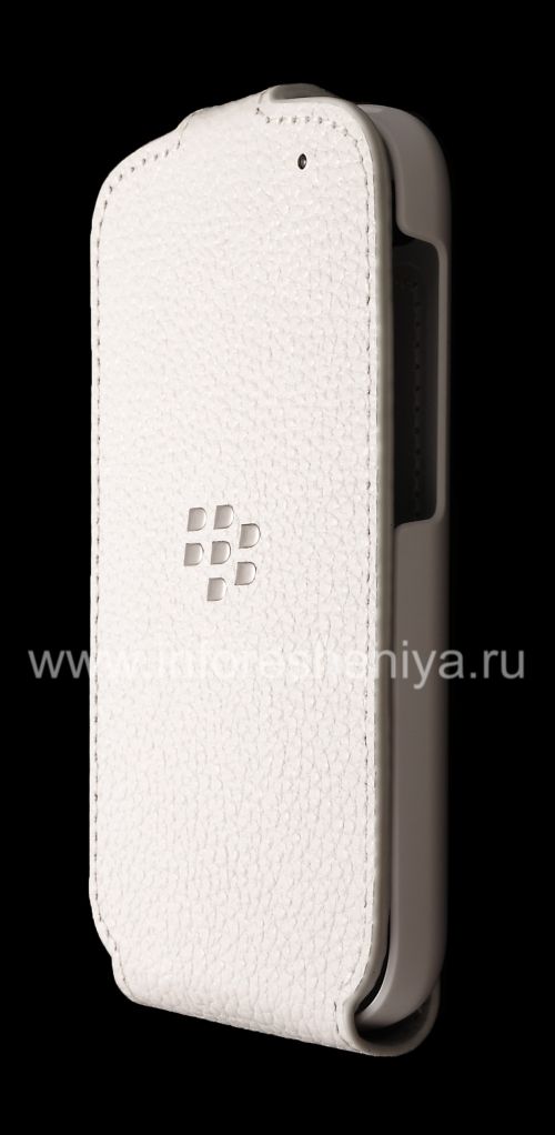 Photogallery for The original leather case with vertical opening cover Leather Flip Shell for BlackBerry Q10, White product