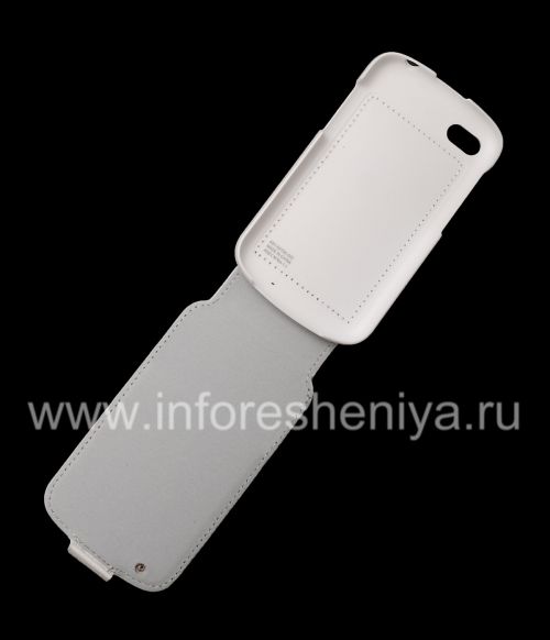 Photogallery for The original leather case with vertical opening cover Leather Flip Shell for BlackBerry Q10, White product