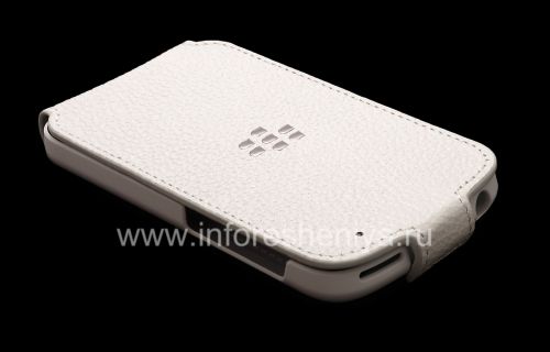 Photogallery for The original leather case with vertical opening cover Leather Flip Shell for BlackBerry Q10, White product