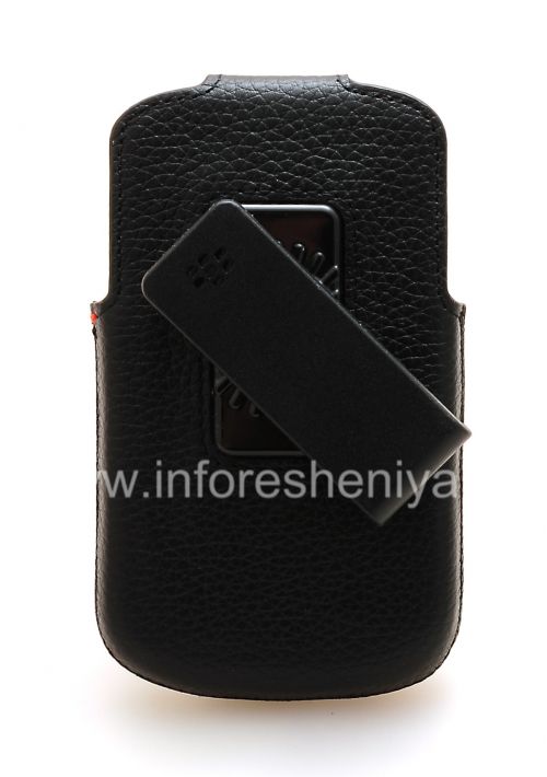 Photogallery for レザースイベルホルスターブラックベリーQ10 / 9983用のクリップ付きオリジナルレザーケース, ブラック（黒） product