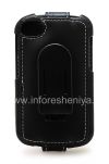Photo 2 — / Étui en cuir Signature cuir Case main de Monaco Flip Type de livre pour le BlackBerry Q10, Noir (Black), à ouverture verticale (Flip)