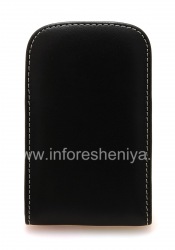 Signature Leather Case-pocket handmade clip Monaco Vertical / Horisontal Pouch Type Leather Case for the BlackBerry Q10 / 9983, Black (Black), Portrait (Vertical)