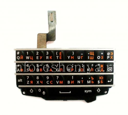Photogallery for Hitam perakitan Keyboard Rusia dengan papan untuk BlackBerry Q10, Hitam dengan garis pembagi perak (hitam / wSilver) product