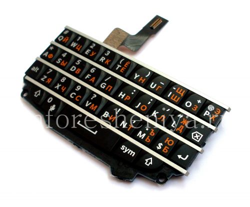 Photogallery for Hitam perakitan Keyboard Rusia dengan papan untuk BlackBerry Q10, Hitam dengan garis pembagi perak (hitam / wSilver) product
