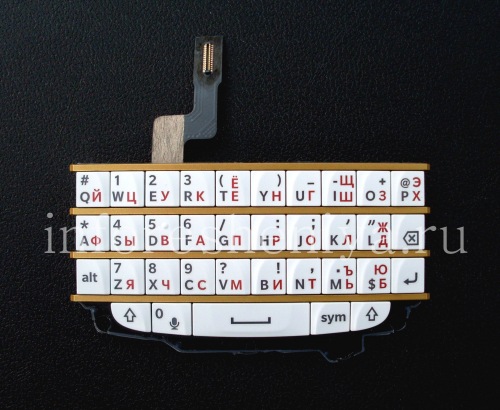 Photogallery for Eksklusif emas perakitan Keyboard Rusia dengan papan untuk BlackBerry Q10, Putih dengan garis pembagi emas (putih / wGold) product