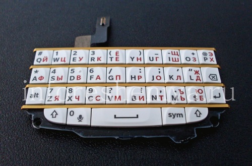 Photogallery for Eksklusif emas perakitan Keyboard Rusia dengan papan untuk BlackBerry Q10, Putih dengan garis pembagi emas (putih / wGold) product