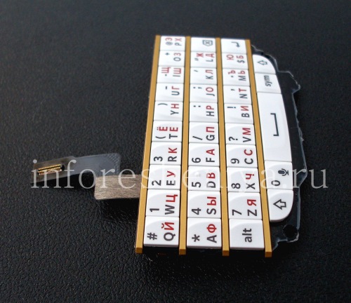 Photogallery for Eksklusif emas perakitan Keyboard Rusia dengan papan untuk BlackBerry Q10, Putih dengan garis pembagi emas (putih / wGold) product