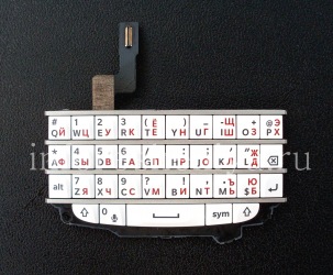 Putih perakitan Keyboard Rusia dengan papan untuk BlackBerry Q10, Putih dengan garis pembagi perak (putih / wSilver)