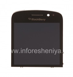 Layar LCD + layar sentuh (Touchscreen) perakitan untuk BlackBerry Q10, Hitam, Type 001/111