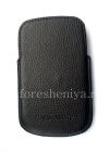 Photo 2 — Leather Case-saku BlackBerry Q10 (copy), Hitam, tekstur besar