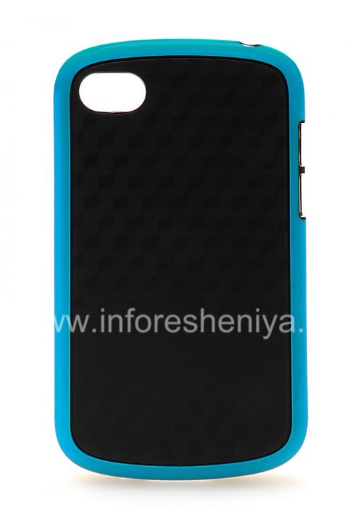 Photogallery for Etui en silicone compact &quot;Cube&quot; pour BlackBerry Q10, Noir / Bleu product