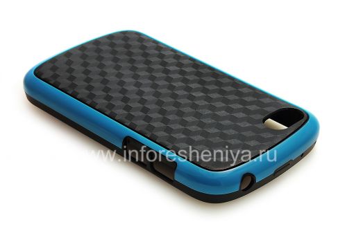 Photogallery for Etui en silicone compact &quot;Cube&quot; pour BlackBerry Q10, Noir / Bleu product