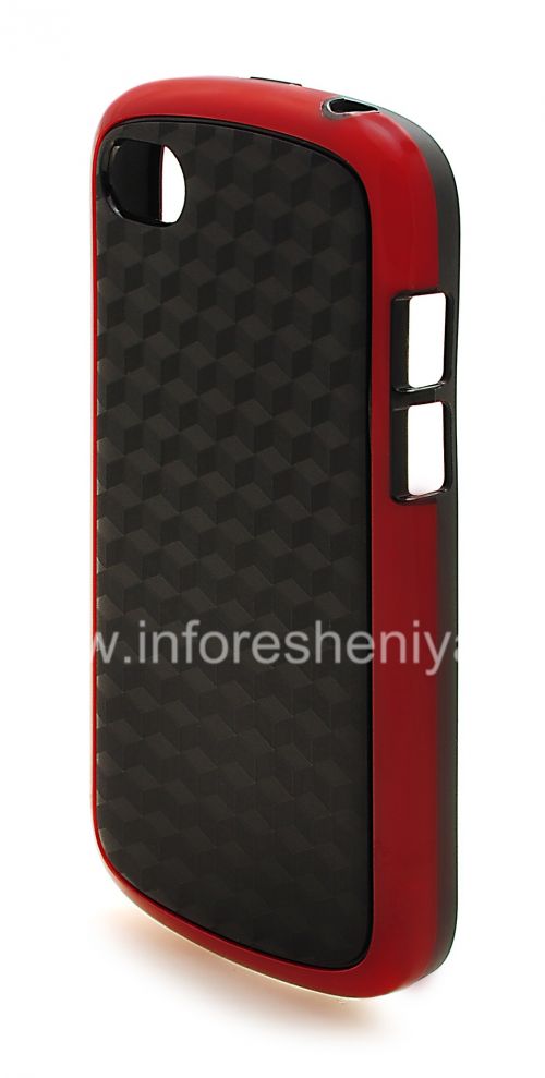 Photogallery for Etui en silicone compact &quot;Cube&quot; pour BlackBerry Q10, Noir / Rouge product