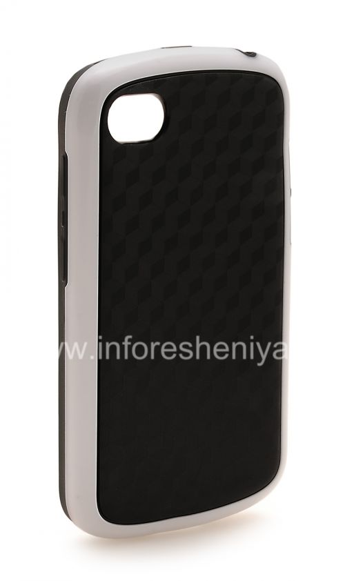 Photogallery for Etui en silicone compact &quot;Cube&quot; pour BlackBerry Q10, Black / White product