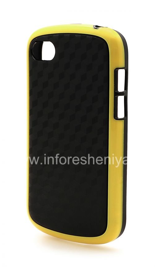 Photogallery for Etui en silicone compact &quot;Cube&quot; pour BlackBerry Q10, Noir / Jaune product