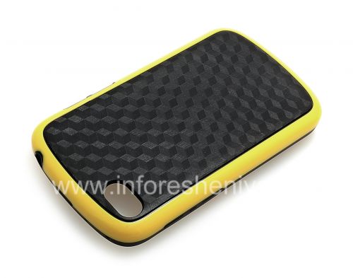 Photogallery for Etui en silicone compact &quot;Cube&quot; pour BlackBerry Q10, Noir / Jaune product