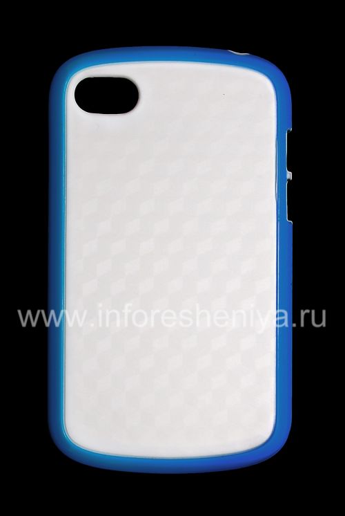 Photogallery for Etui en silicone compact &quot;Cube&quot; pour BlackBerry Q10, Blanc / Bleu product
