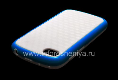 Photogallery for Etui en silicone compact &quot;Cube&quot; pour BlackBerry Q10, Blanc / Bleu product