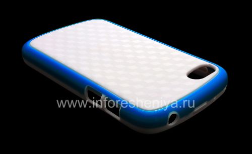 Photogallery for Etui en silicone compact &quot;Cube&quot; pour BlackBerry Q10, Blanc / Bleu product
