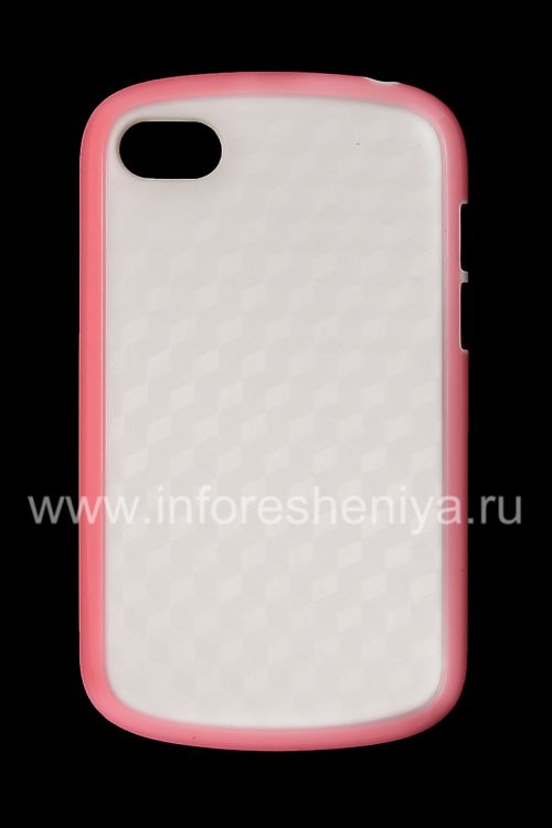 Photogallery for Etui en silicone compact &quot;Cube&quot; pour BlackBerry Q10, Blanc / Rose product
