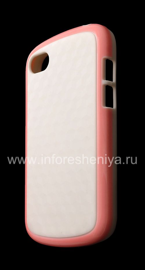 Photogallery for Etui en silicone compact &quot;Cube&quot; pour BlackBerry Q10, Blanc / Rose product