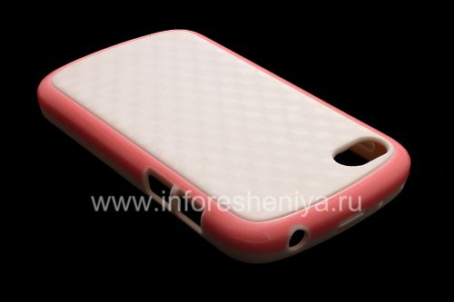 Photogallery for Etui en silicone compact &quot;Cube&quot; pour BlackBerry Q10, Blanc / Rose product