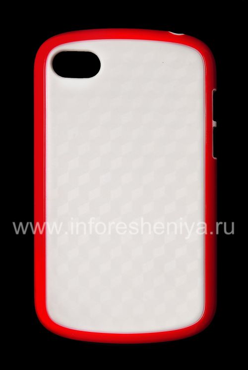 Photogallery for Etui en silicone compact &quot;Cube&quot; pour BlackBerry Q10, Blanc / Rouge product