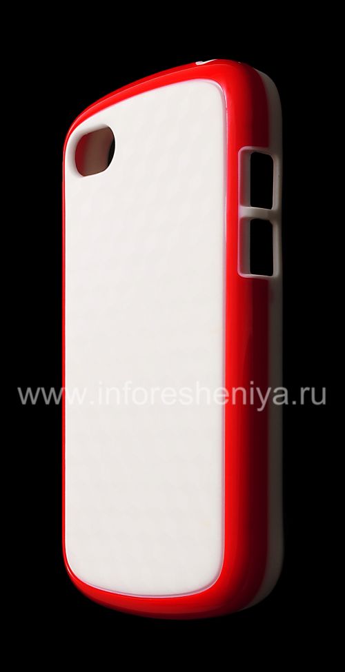 Photogallery for Etui en silicone compact &quot;Cube&quot; pour BlackBerry Q10, Blanc / Rouge product