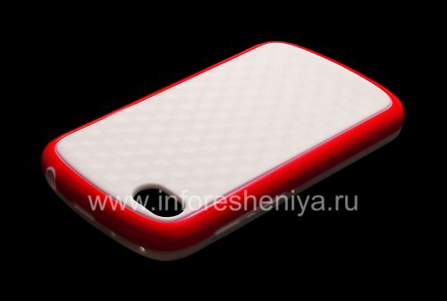 Photogallery for Etui en silicone compact &quot;Cube&quot; pour BlackBerry Q10, Blanc / Rouge product
