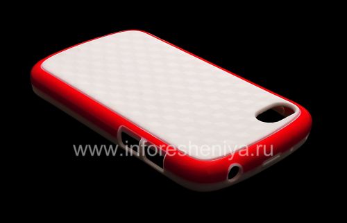 Photogallery for Etui en silicone compact &quot;Cube&quot; pour BlackBerry Q10, Blanc / Rouge product