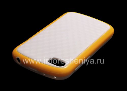 Photogallery for Etui en silicone compact &quot;Cube&quot; pour BlackBerry Q10, Blanc / Jaune product