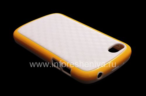 Photogallery for Etui en silicone compact &quot;Cube&quot; pour BlackBerry Q10, Blanc / Jaune product