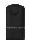 Photo 1 — Leather case cover with vertical opening for the BlackBerry Q10, Black with large texture