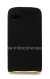 Photo 2 — Leather case cover with vertical opening for the BlackBerry Q10, Black with large texture