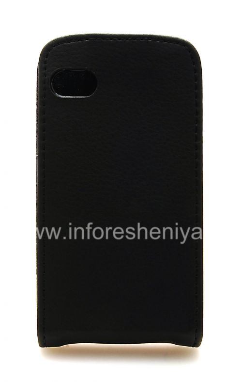 Photogallery for Ledertasche mit vertikale Öffnung für den Blackberry Q10, Schwarz mit großen Textur product