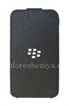 Photo 1 — Original Ledertasche mit vertikal öffnender Abdeckung Leder Flip Shell für BlackBerry Q5, Schwarz (Schwarz)