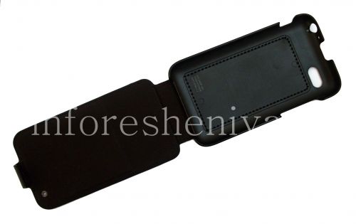 Photogallery for Etui en cuir d&#39;origine avec couvercle à ouverture verticale Leather Flip Shell pour BlackBerry Q5, Noir (Noir) product
