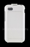 Photo 2 — Casing kulit asli dengan penutup bukaan vertikal Kulit Flip Shell untuk BlackBerry Q5, Putih