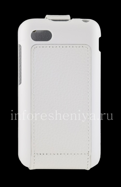 Photogallery for Etui en cuir d&#39;origine avec couvercle à ouverture verticale Leather Flip Shell pour BlackBerry Q5, Blanc product