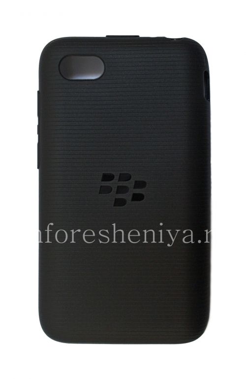 Photogallery for La boîte d&#39;origine de silicone scellée Soft Shell Case pour BlackBerry Q5, Noir (Black) product