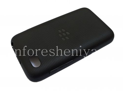 Photogallery for La boîte d&#39;origine de silicone scellée Soft Shell Case pour BlackBerry Q5, Noir (Black) product