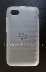 Funda de silicona original compactado caso de Shell suave para BlackBerry Q5, White (Blanco / Borrar)