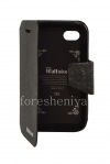 Photo 5 — Signature Kulit Kasus pembukaan horisontal Wallston Colorful Kasus Smart untuk BlackBerry Q5, hitam
